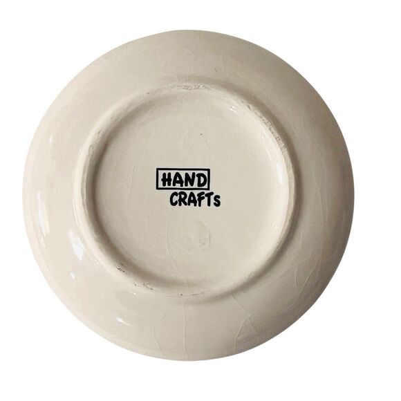 Hand-Painted Spanish Garlic Grater Plate Floral Chicken Red Yellow W/ Brush - Picture 4 of 4